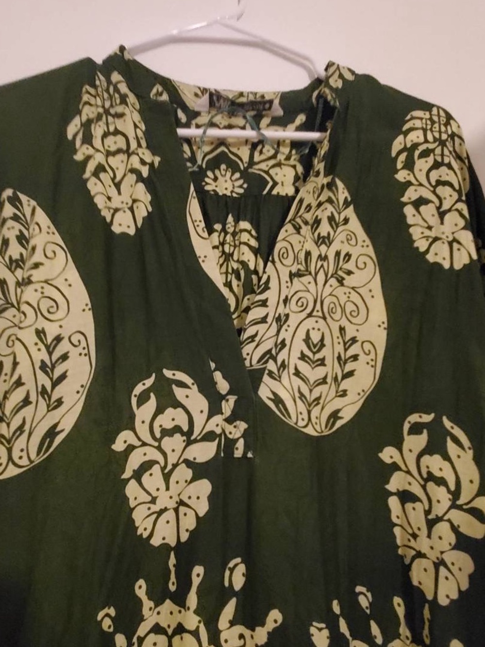 Zara Green Printed Panel Tired Dress - Picture 12 of 15